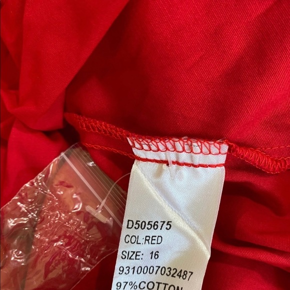 ✨HOST PICK ✨ CAROLINE MORGAN | Red 3/4 Sleeve Tie Front Midi Shirt Dress - Picture 5 of 7